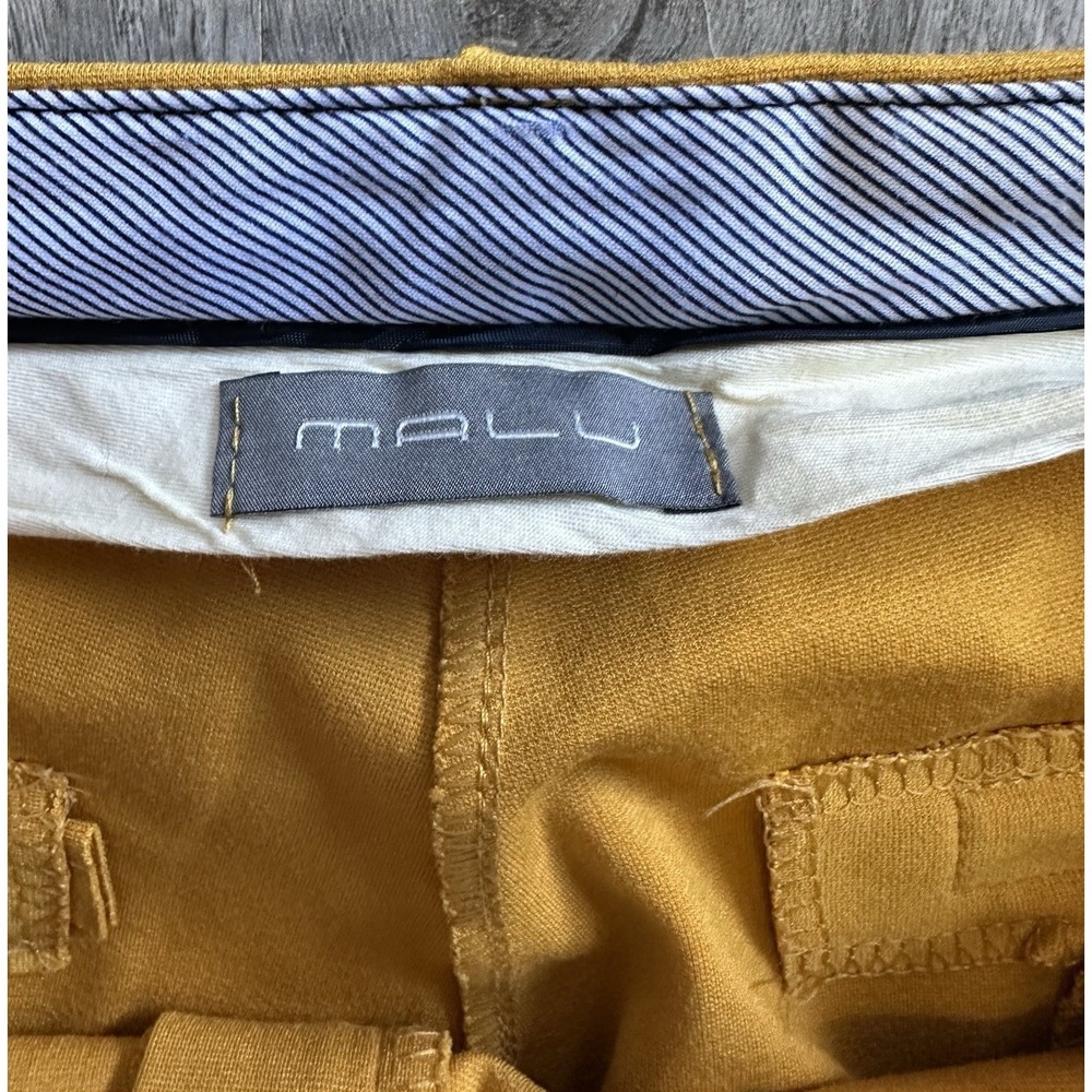 Malu Yellow dress pants cropped women's Size Large L Slit - Picture 3 of 15